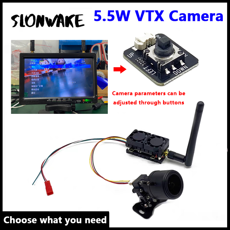 Fpv Camera - 50km以上の範囲に対応、5.8G 56CH 7インチIPSモニターと5.5WワイヤレスFPV送信機、2.8-12mmフォーカスカメラ付き、RCパーツ用
