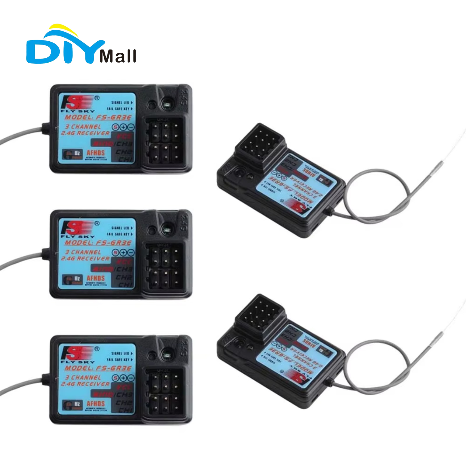 Flysky Transmitter - Flysky FS-GR3E 3CH 2.4GHz 防水レシーバー RCカー/ドローン用、4.0-6.5V