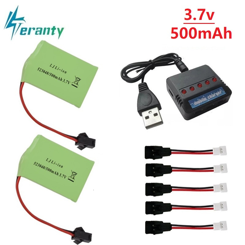 Balance Charger Rc - 3.7V 500mAh 523048 リチウムイオンバッテリー + 充電器リモコン電動恐竜おもちゃ用バッテリー