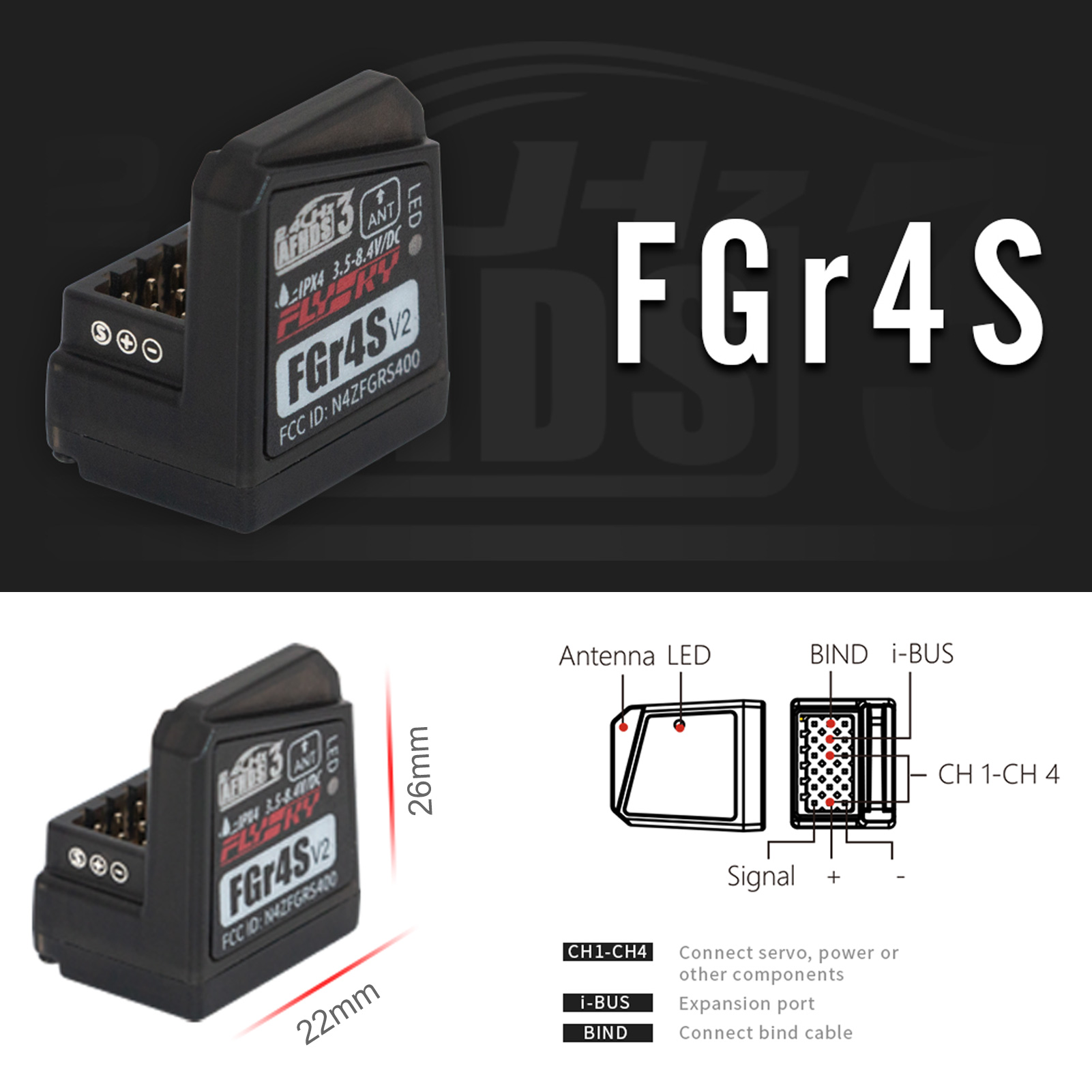 Flysky FGR4S V2 レシーバー AFHDS シン - Flysky Transmitter のレビューと価格