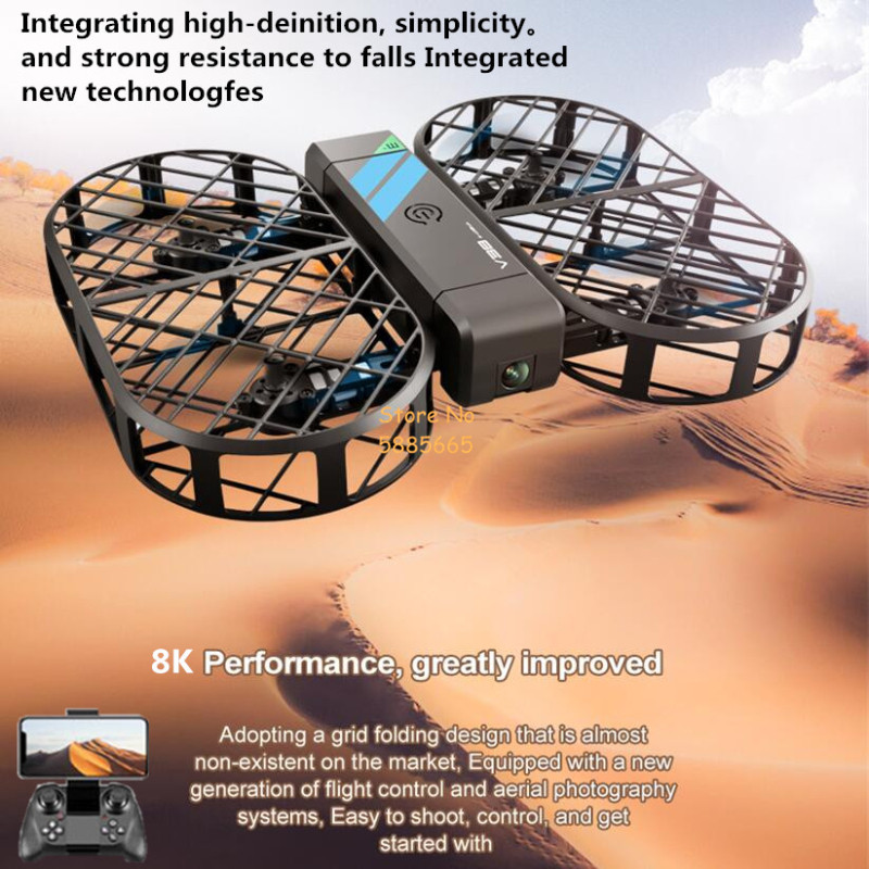 8K HD カメラ 360 °   保護オプティカルフローロ - Brushed Drone Motor のレビューと価格