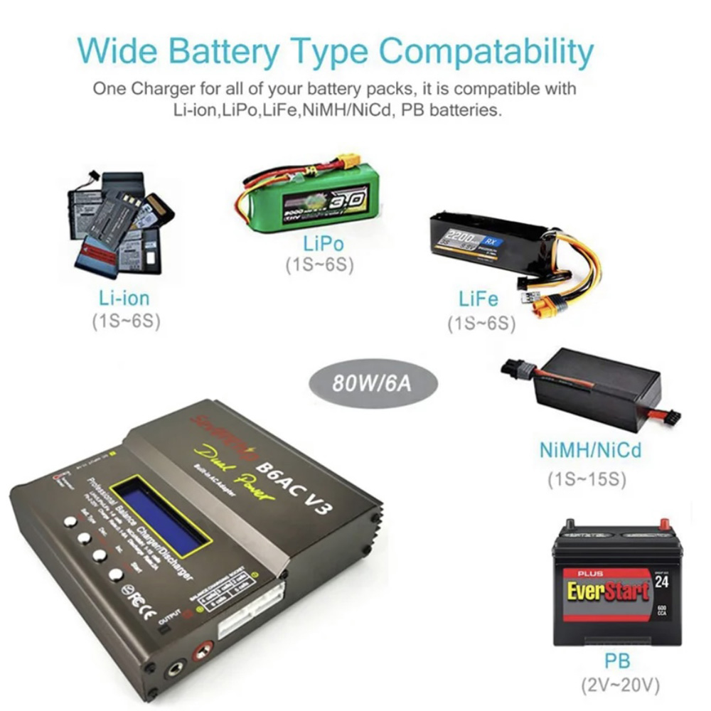 80W IMAX B6AC V3 バランス充電器電源、RCヘ - Balance Charger Rc のレビューと価格