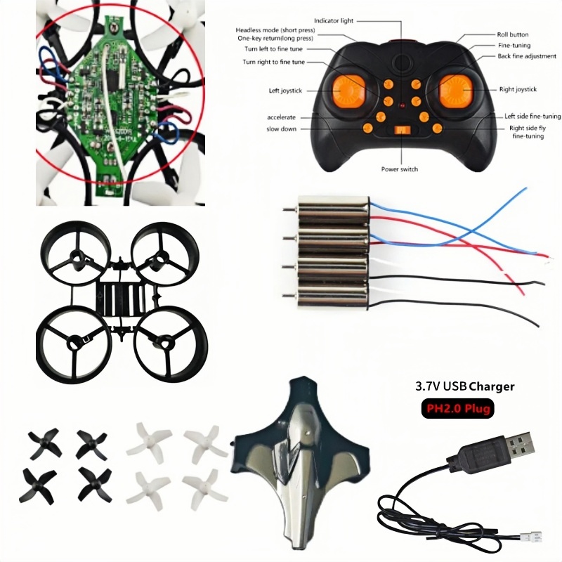 完全DIYドローンキット 2.4G 6軸ジャイロ ヘッドレス - Brushed Drone Motor のレビューと価格