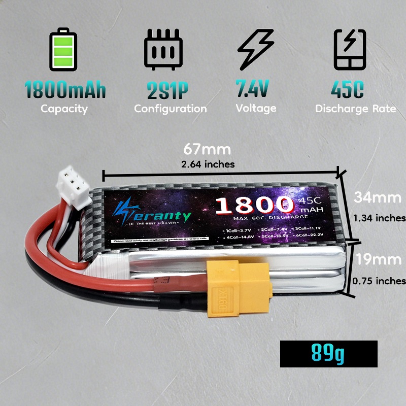TERANTY 2S 3S 4S 1800mAh リポバッテ - Lipo Battery 4S のレビューと価格