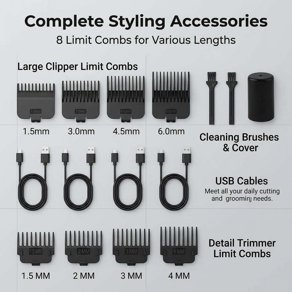 4in1メンズヘアクリッパーセット。コードレス電動トリマー、 - 4 In 1 Esc のレビューと価格
