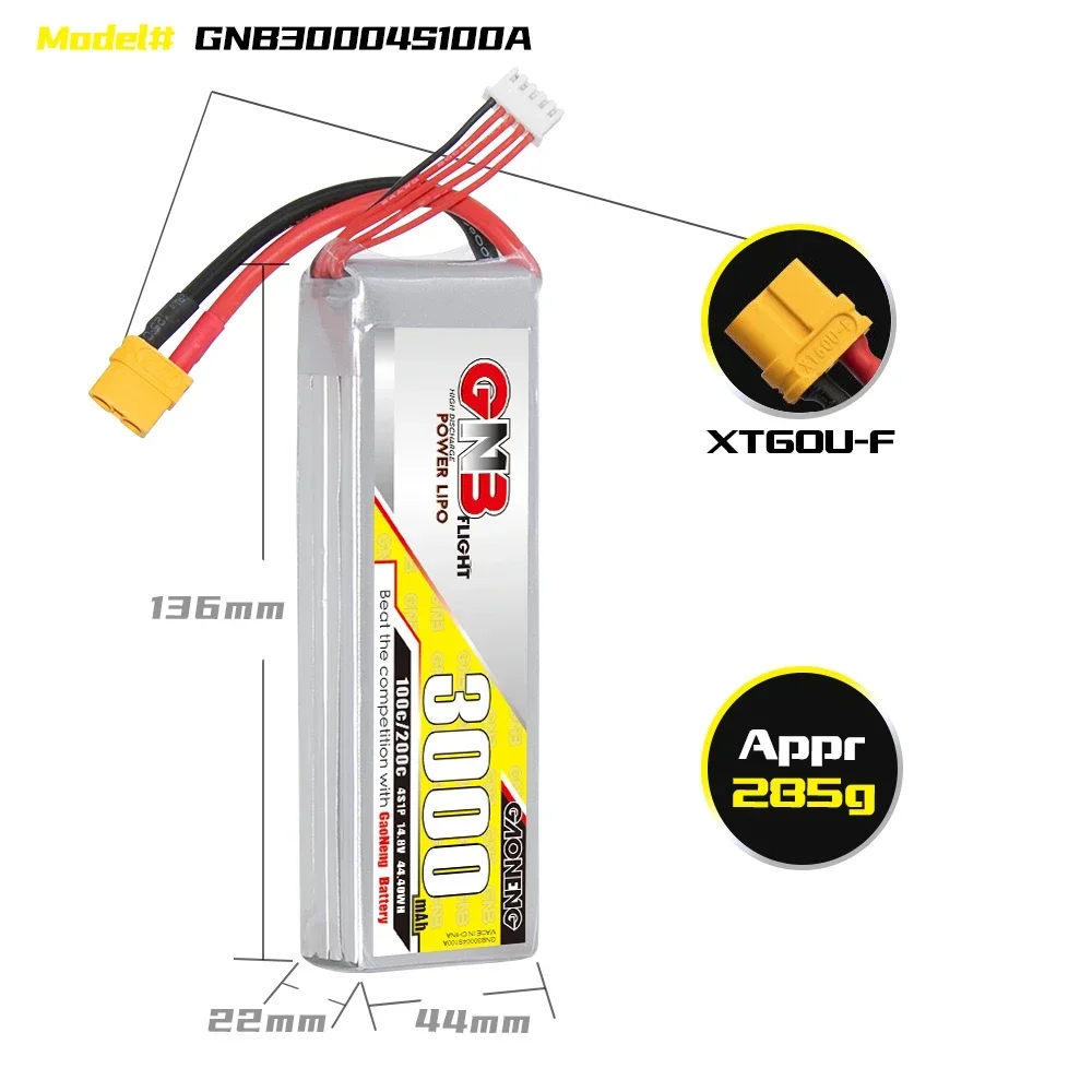 GAONENG GNB 3000mAh 4S 100C 20 - Lipo Battery 4S のレビューと価格