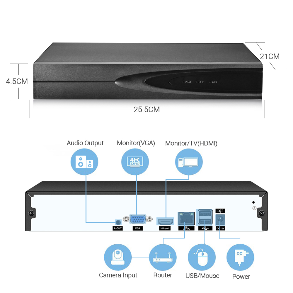 4K ONVIF CCTV NVR 36CH/16CH/10 - Hd Zero Camera のレビューと価格
