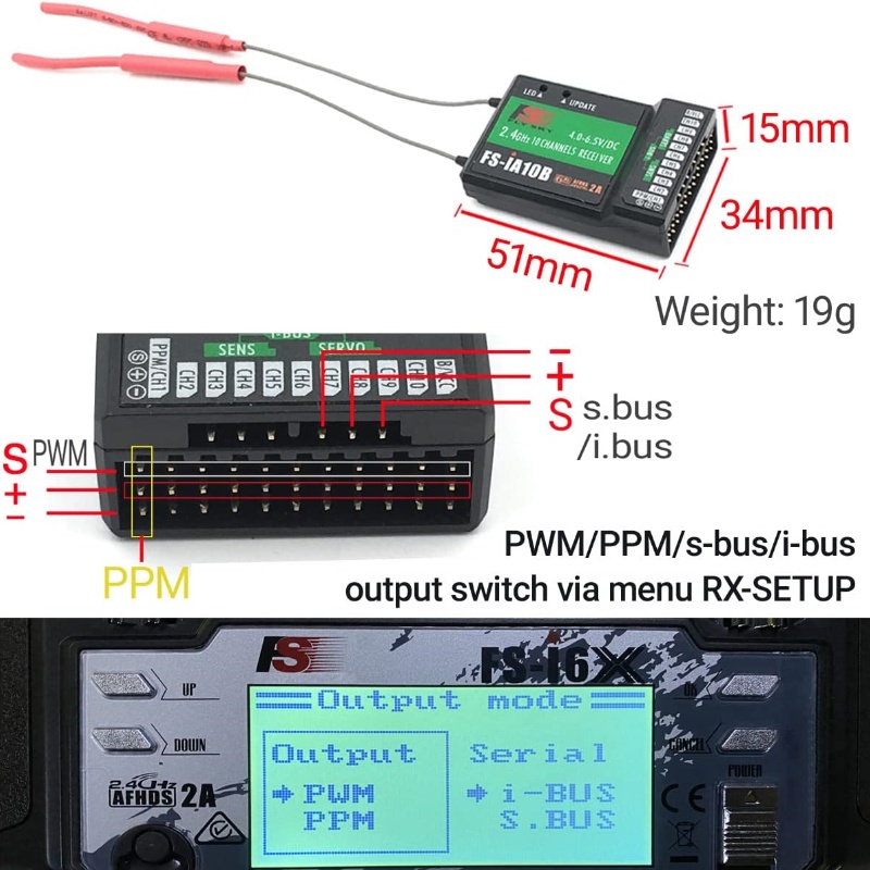 Flysky FS-iA10B 10CH レシーバー 2.4 - Flysky Transmitter のレビューと価格